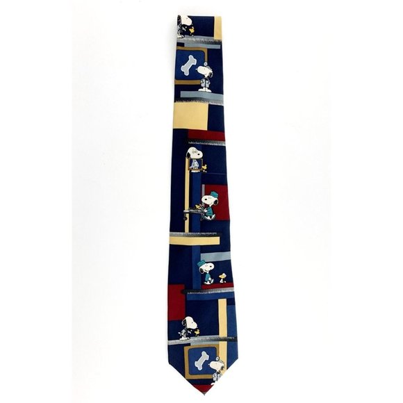Peanuts Men's Silk Necktie. "The Dog Bone is Connected to the Funny Bone". VGC! - Picture 2 of 5